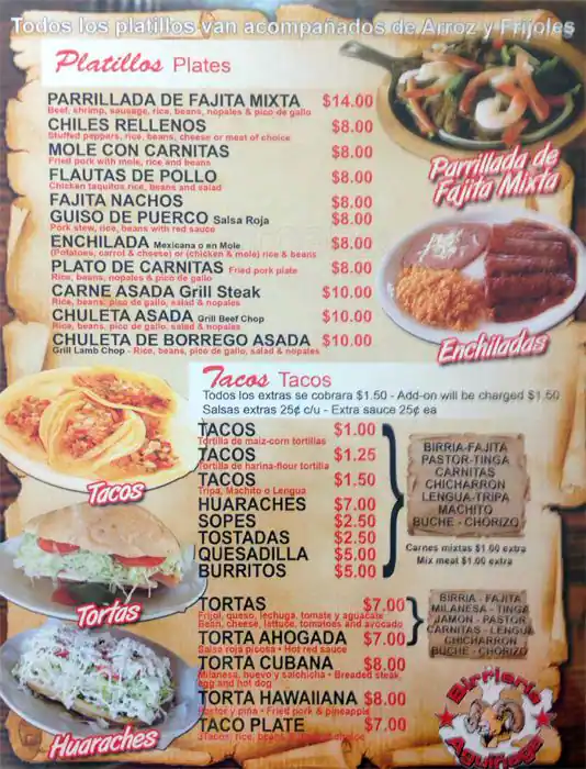 Menu of Birrieria Aguinaga, Casa View, Dallas  