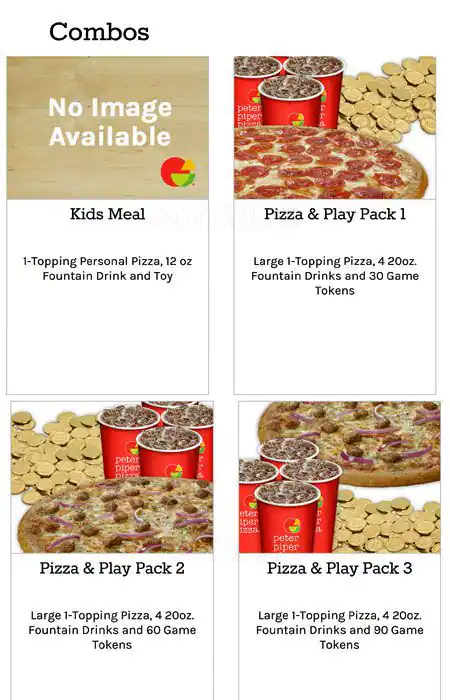 Menu of Peter Piper Pizza, Burleson, Burleson  