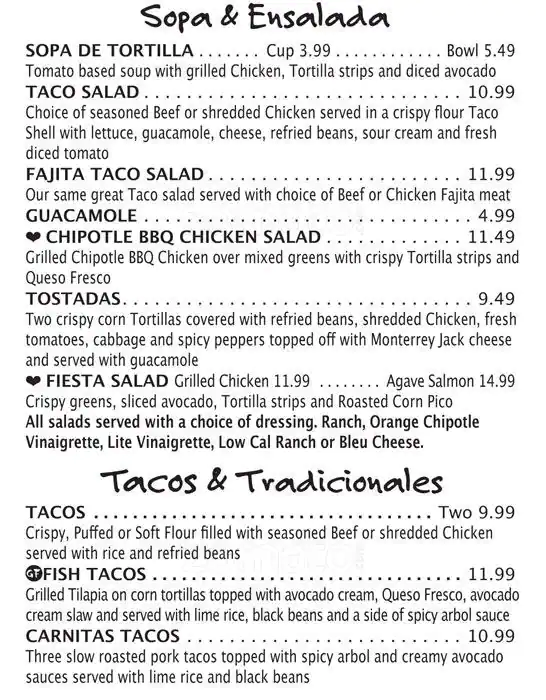 Menu of Mattito's, Oak Lawn, Dallas  