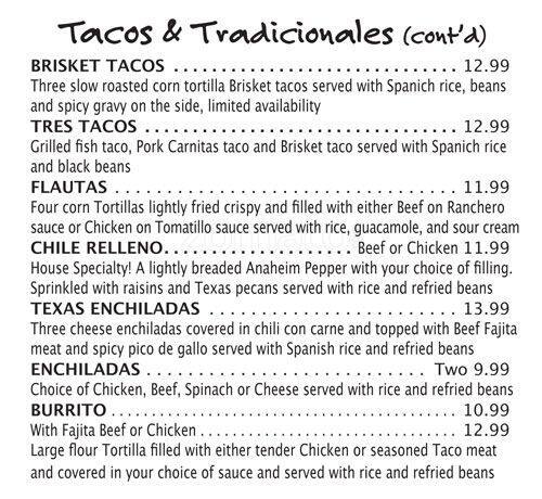 Menu of Mattito's, Oak Lawn, Dallas  