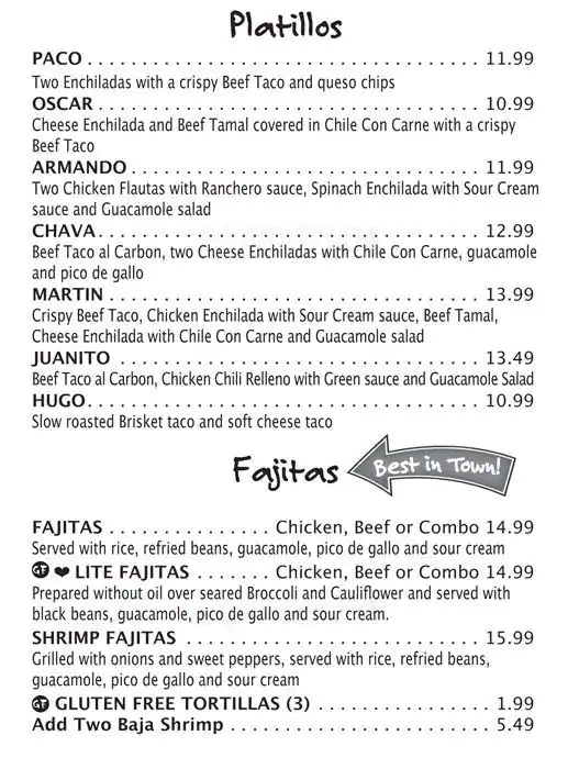 Menu of Mattito's, Oak Lawn, Dallas  