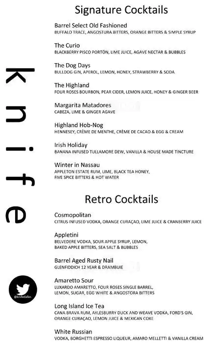 Menu of Mattito's, Oak Lawn, Dallas  