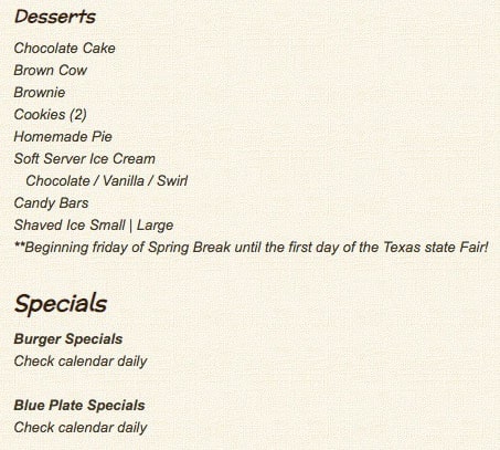 Menu of Chip's Old Fashioned Hamburgers, Swiss Avenue, Dallas  