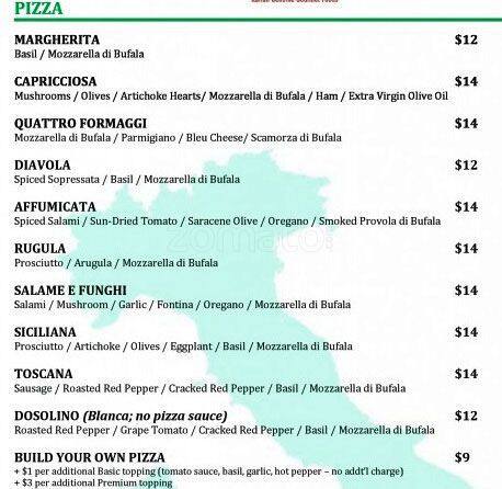 Menu of La Perla d'Italia, Far North Dallas, Dallas  