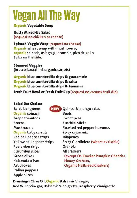 Menu of Jason's Deli, Northwest Dallas, Dallas  