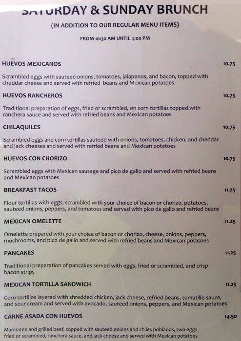 Menu of Fernando's, Oak Lawn, Dallas  