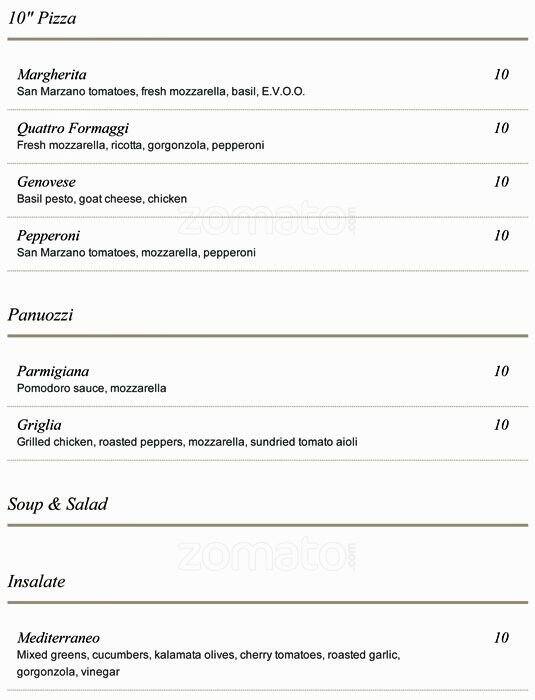 Menu of Mio Nonno Wood Fired Pizza & Grill, Allen, Allen  