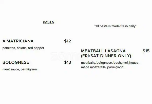 Menu of Cane Rosso, Fairview, Allen  