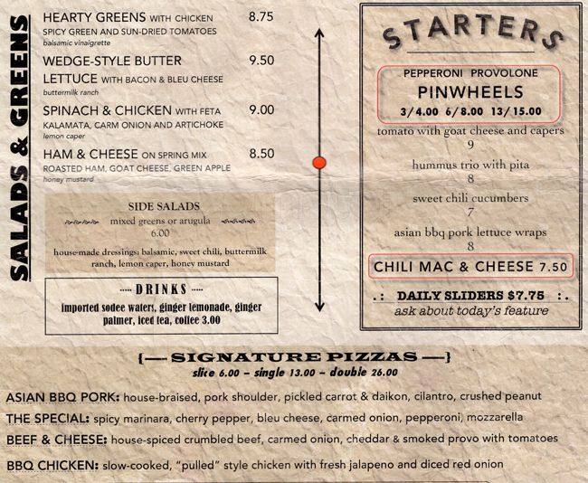 Menu of Stonedeck Pizza Pub, Deep Ellum, Dallas  