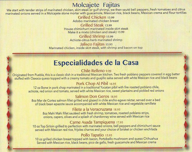 Menu of Loca Luna Mexican Cuisine, Far North Dallas, Dallas  