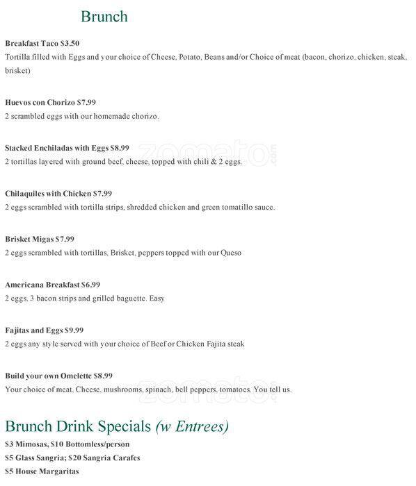 Tasty food Tex-Mexmenu South Lamar Street, Dallas