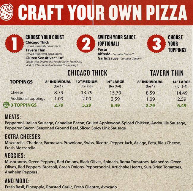 Menu of Old Chicago Pizza & Taproom, Northeast Dallas, Dallas  