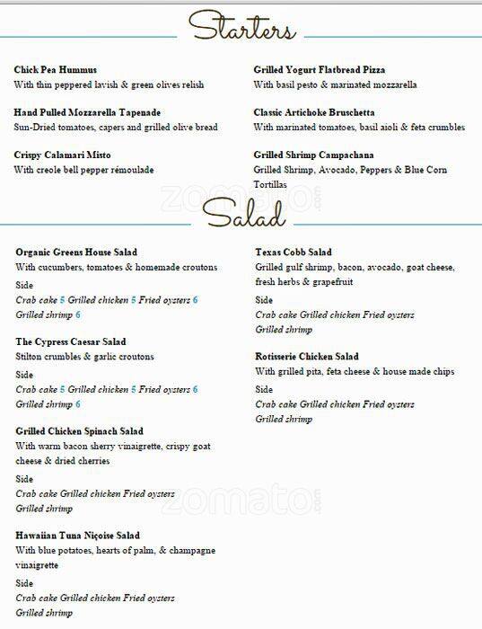 Best restaurant menu near Boerne Boerne