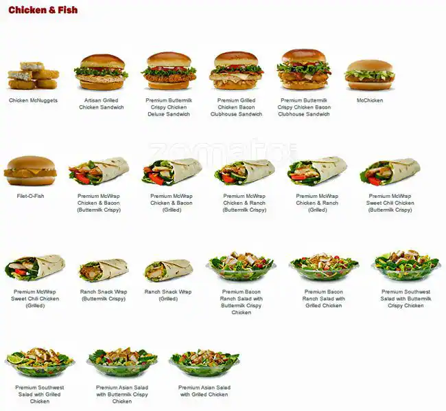 Menu of McDonald's, Boerne, Boerne  