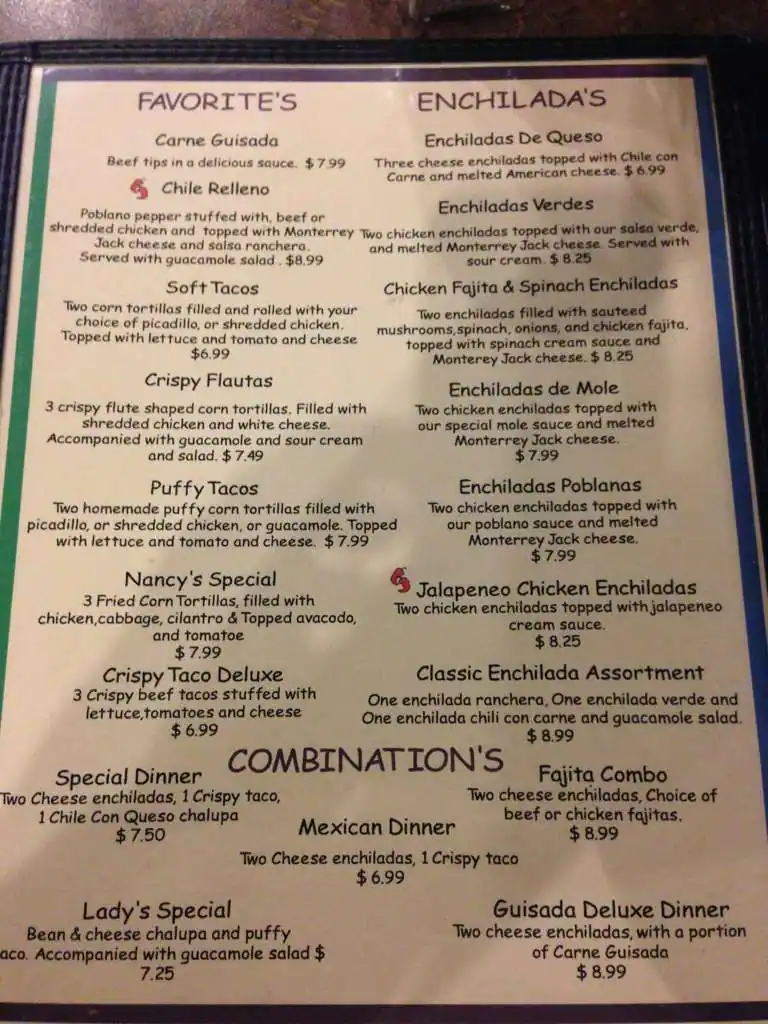 Menu of Las Cruces Mexican Restaurant, Fair Oaks Ranch, Boerne  