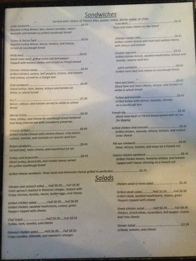 Menu of English Field House Restaurant, Amarillo, Amarillo  