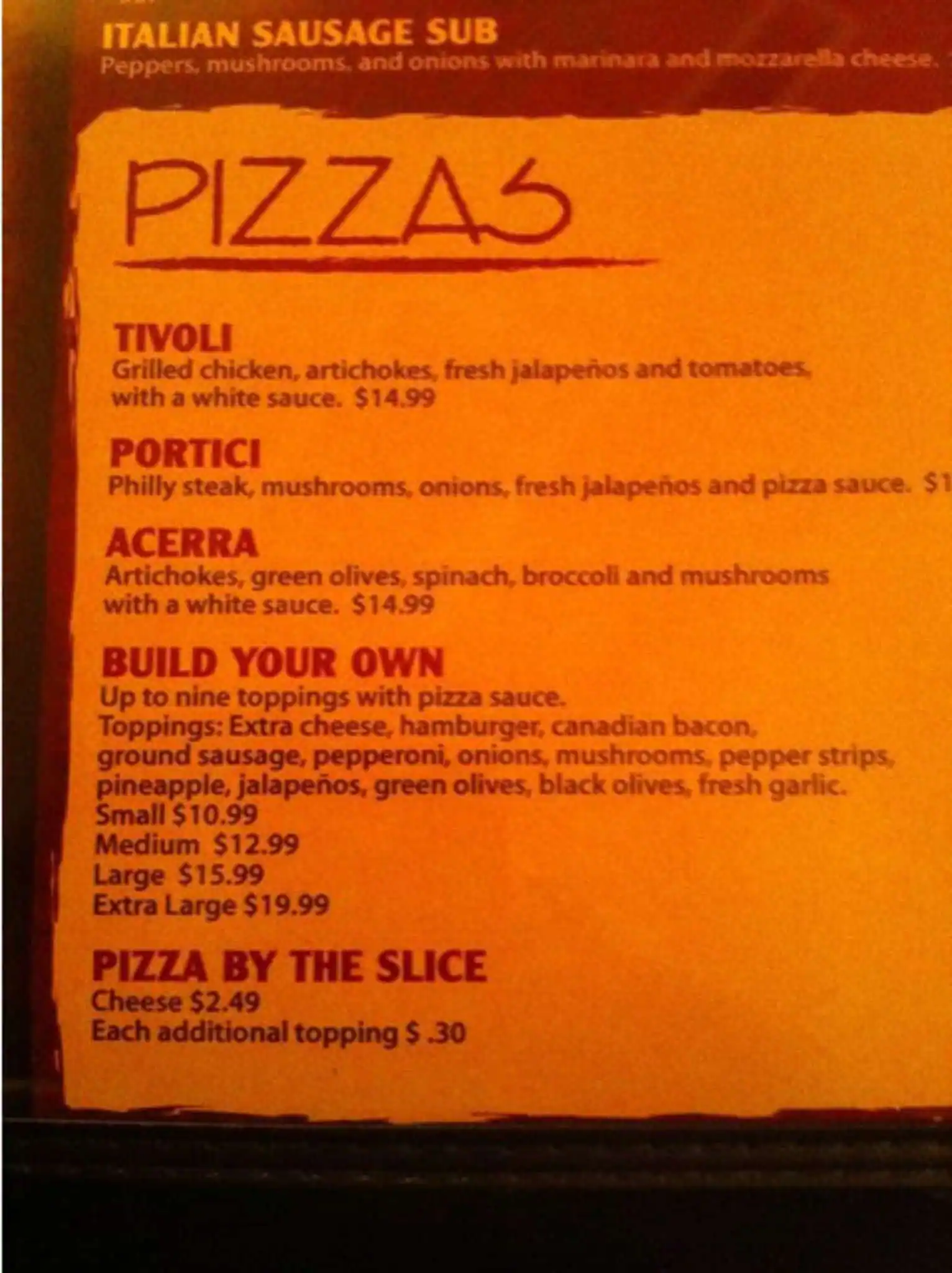 Menu of Pescaraz Italian Restaurant, Amarillo, Amarillo  