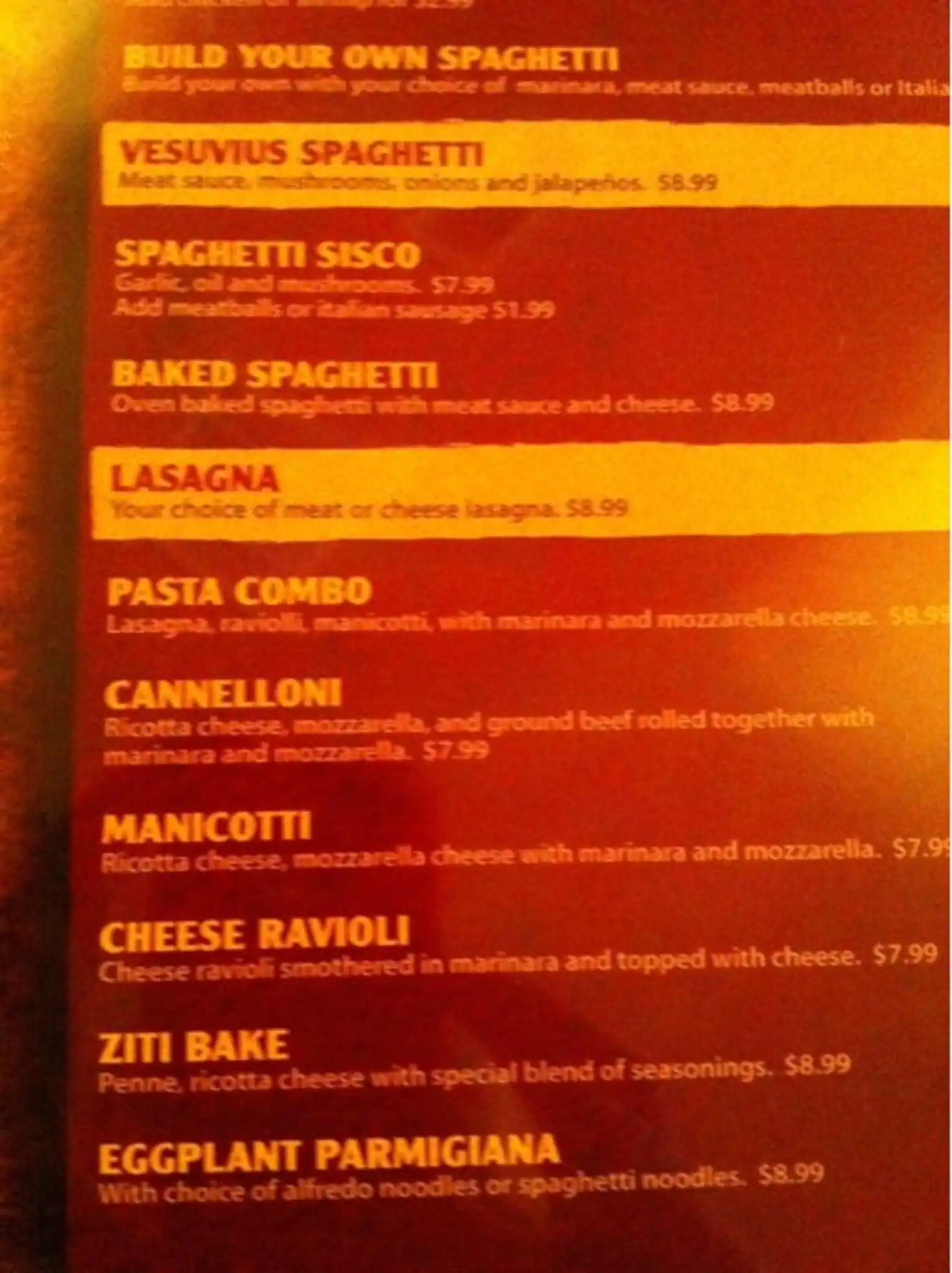 Menu of Pescaraz Italian Restaurant, Amarillo, Amarillo  