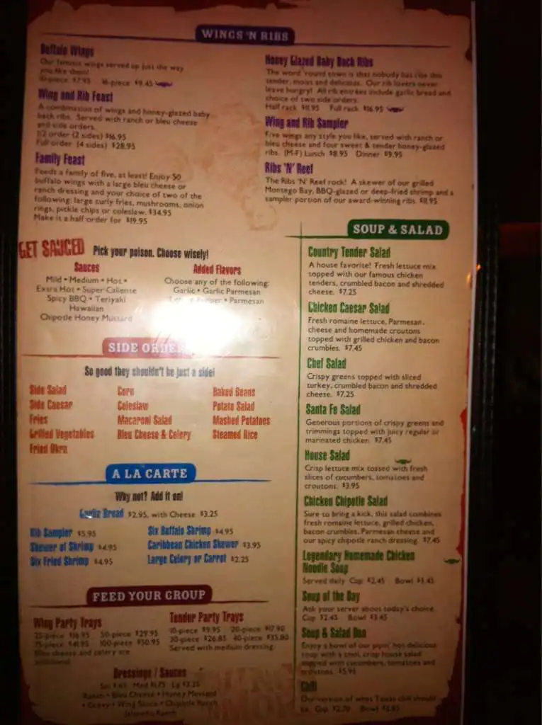 Menu of Wings & More, Corpus Christi, Corpus Christi  