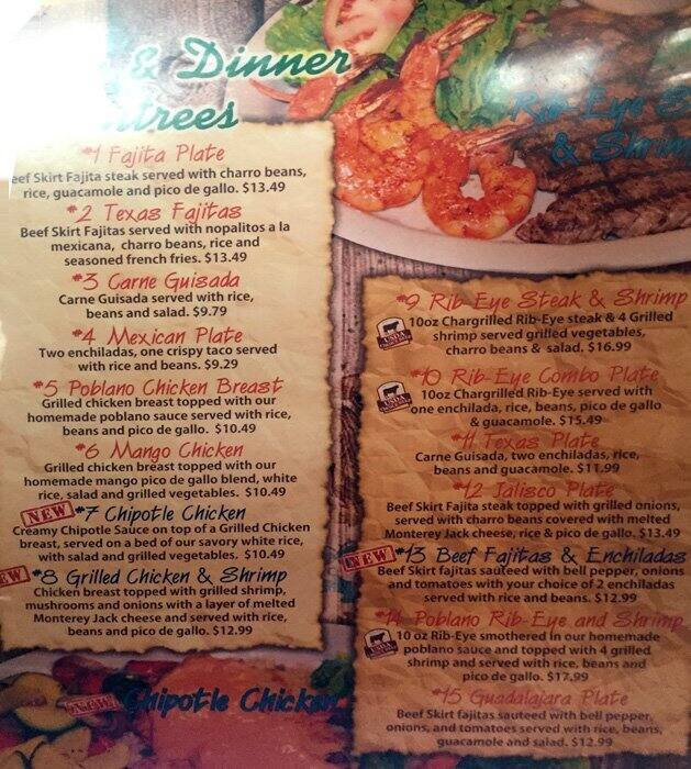 Menu of Taqueria Jalisco #10, Corpus Christi, Corpus Christi  