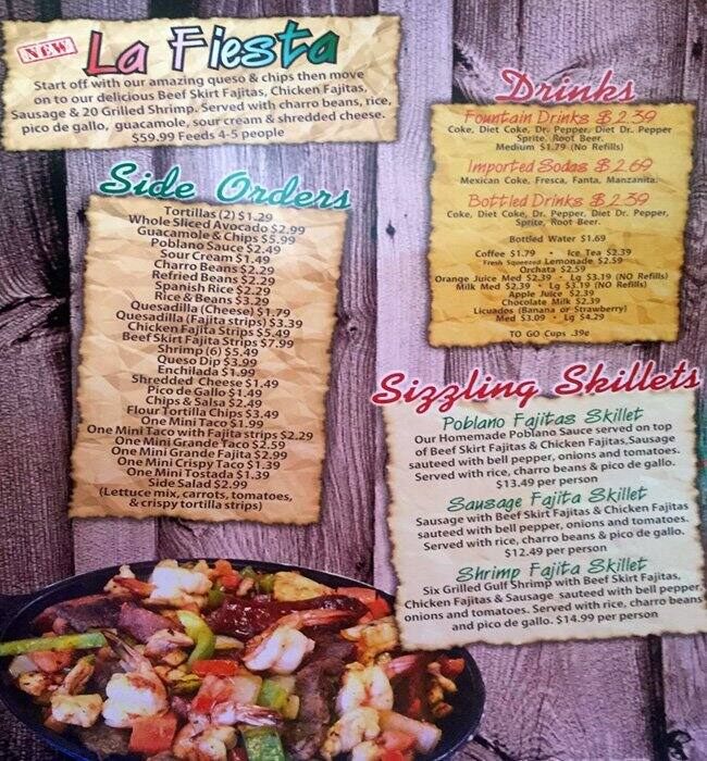 Menu of Taqueria Jalisco #10, Corpus Christi, Corpus Christi  