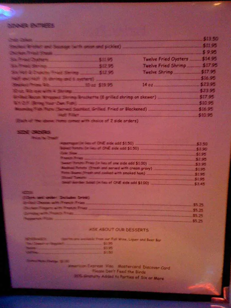 Tasty food Seafoodmenu Rockport, Rockport