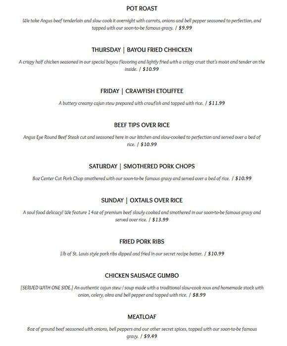 Menu of Y'all Down Home Cafe, Manor, Austin  