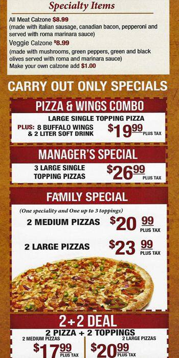 Menu of Romas Pizza and Grill, Northwest Dallas, Dallas  