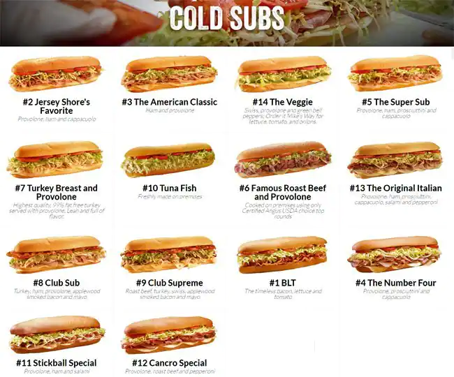 Menu of Jersey Mike's Subs, Cedar Park, Cedar Park  