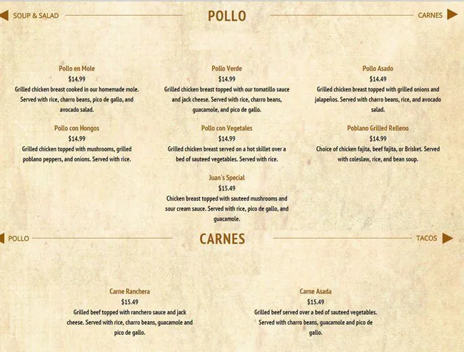 Menu of Gabriela and Sofia's, North Dallas, Dallas  