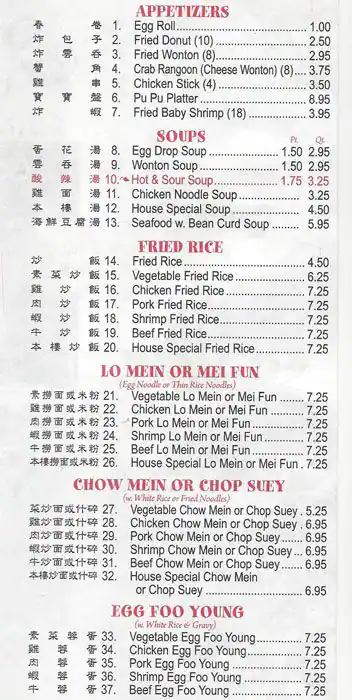 Menu of Golden Buffet, South Arlington, Arlington  