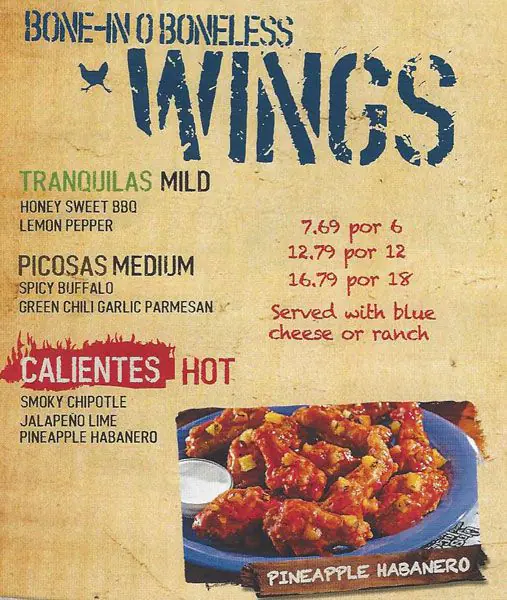 Menu of Ojos Locos, Northwest Dallas, Dallas  