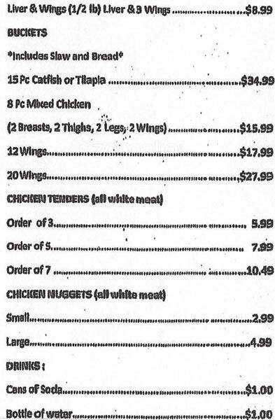 Menu of Rio's Chicken and Fish, Far North Dallas, Dallas  