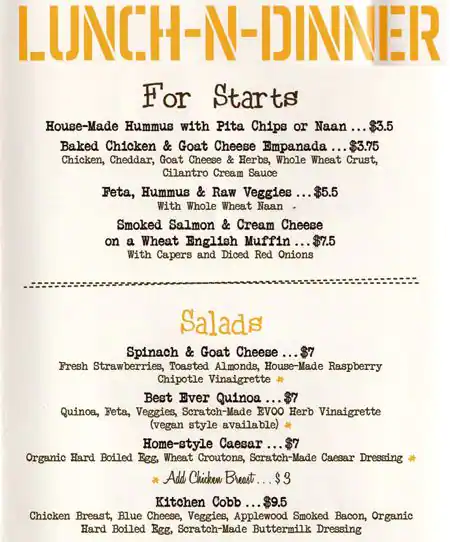 Menu of Start Restaurant, Oak Lawn, Dallas  