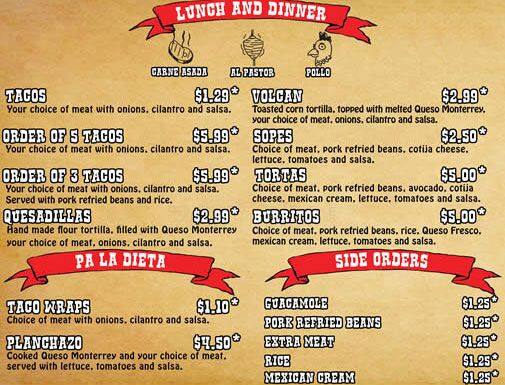 Menu of Tacoqueta, Oak Cliff, Dallas  