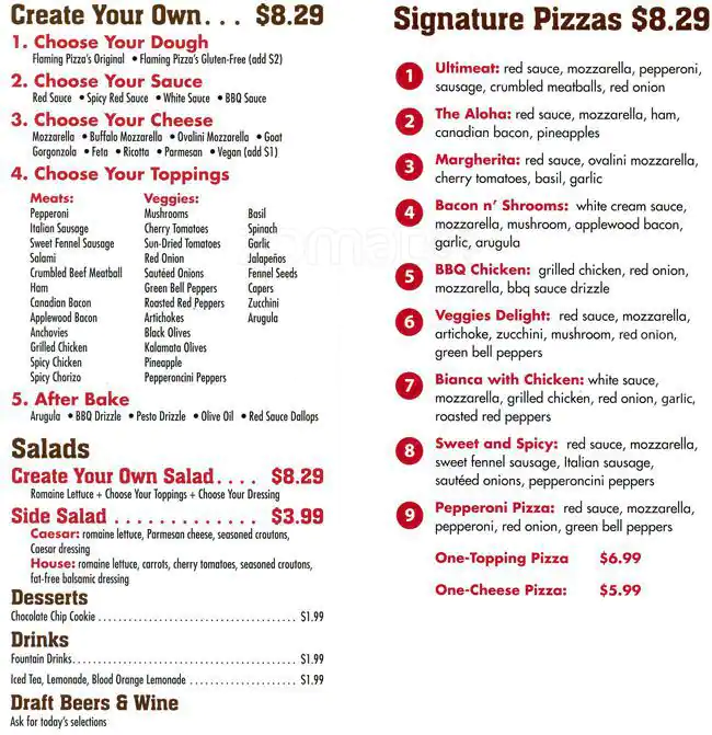 Tasty food Pizzamenu North Burnet, Austin