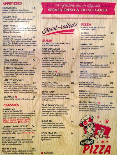 Menu of Splitsville, Fairview, Allen  