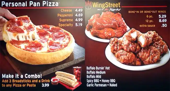 Menu of Pizza Hut Express, Downtown, Dallas  