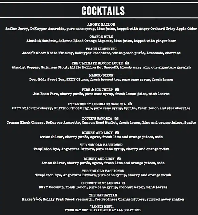 Menu of Bar Louie, Allen, Allen  