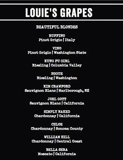 Menu of Bar Louie, Allen, Allen  
