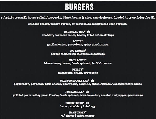 Menu of Bar Louie, Allen, Allen  