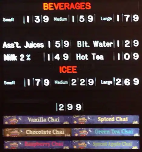 Menu of Cinnamonster, Allen, Allen  