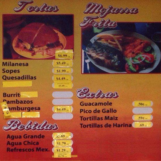 Menu of Cesar's Tacos Tortas Y Gorditas, Arlington, Arlington  