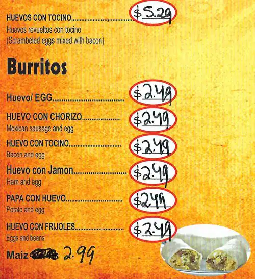 Menu of Taco Rico, Arlington, Arlington  