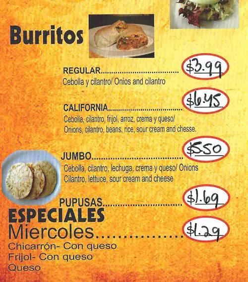 Menu of Taco Rico, Arlington, Arlington  