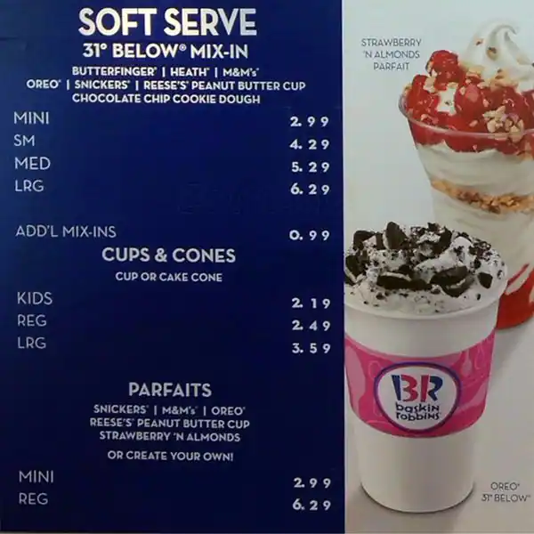 Menu of Baskin Robbins, Burleson, Burleson  