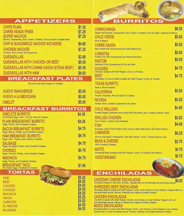 Menu of Los Juanitos, Burleson, Burleson  