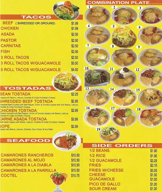 Menu of Los Juanitos, Burleson, Burleson  