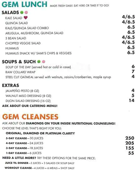 Menu of The Gem, North Dallas, Dallas  