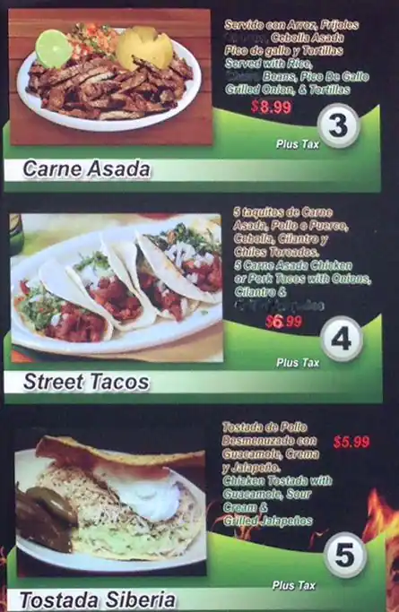 Menu of El Pollito Loco, Northwest Dallas, Dallas  